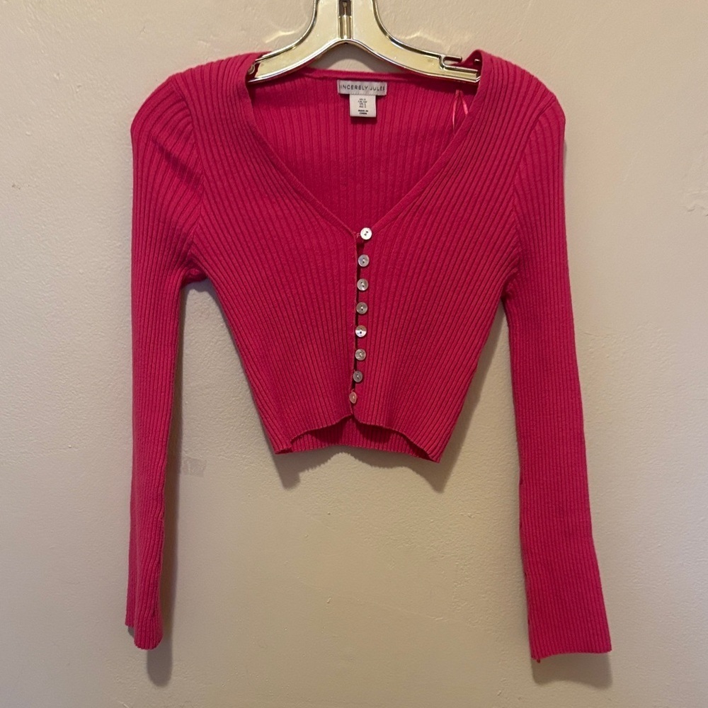 Sincerely Jules Hot Pink Ribbed Crop Top